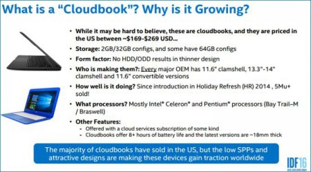 Intel представила ноутбук нового поколения Cloudbook