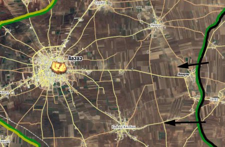 Террорист ИГ атаковал штаб исламистов в г. Аазаз на севере провинции Алеппо