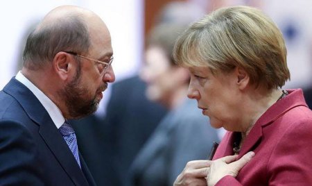 Меркель и Шульц: пока одна говорит, другой согласно кивает