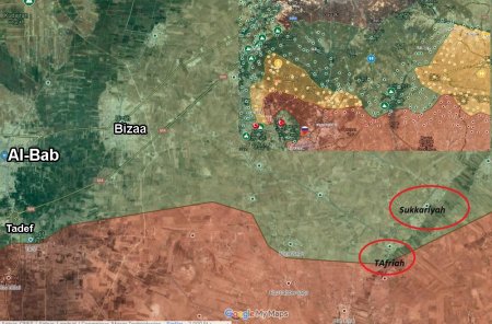 Протурецие боевики атаковали сирийских военных у г. Аль-Баб на востоке провинции Алеппо