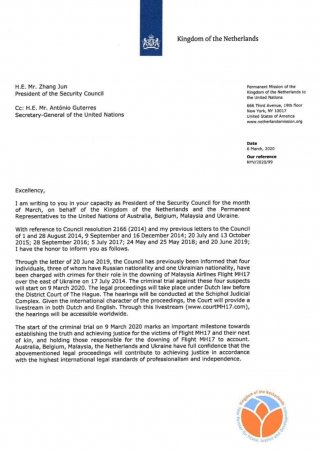 Пять стран направили письмо в ООН о начале суда по «Боингу» MH17