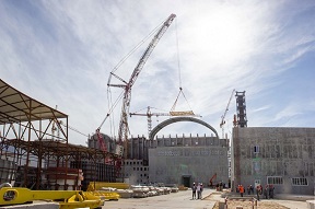 На стройплощадке реактора МБИР начался монтаж купола реакторного здания