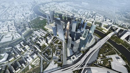 Архитектурное использование бетона. Новый небоскреб в Москва-Сити